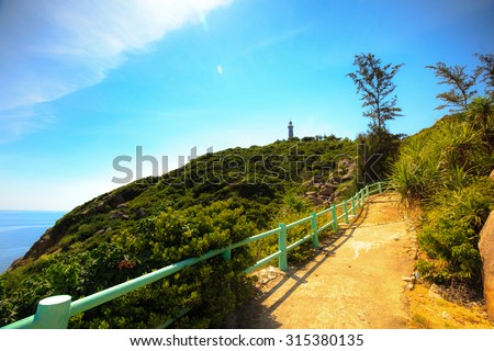 the trail leading to the lighthouse Mui Dien, Phu Yen, Vietnam