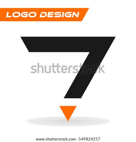 Number Logo Design Number Seven 7 Stock Illustration 549824257 