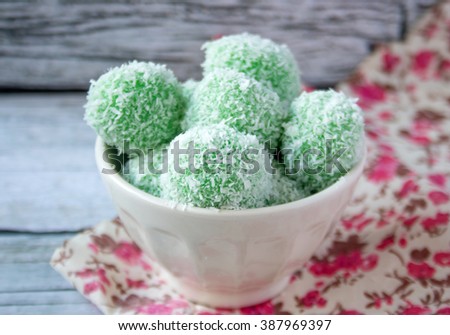 Indonesian Traditional Cake Dessert Kue Klepon Stock Photo 