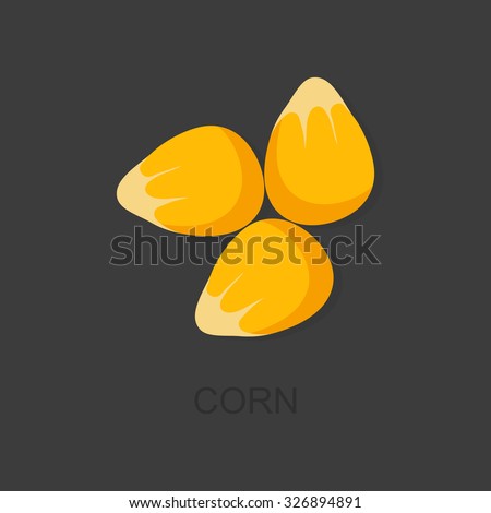 Corn icons with shadow on a gray background