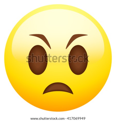 Angry Emoticon Isolated Vector Illustration On Stock Vector 336616055 ...