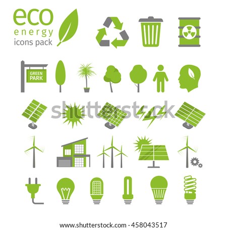 Green Energy Ecology Icon Set Vector Stock Vector 458043517 Shutterstock Ecology Green Icons Tree With Logo Vector Stock Vector Image 51156431