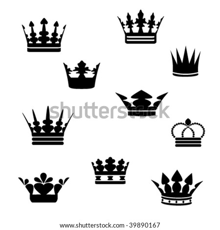 Vector Black Crowns Stock Vector 39890167 - Shutterstock