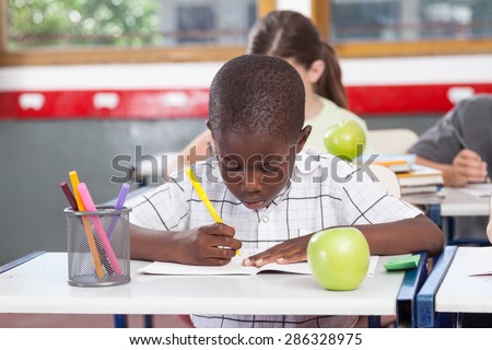 Black Boy Writing Stock Photo 301846427 - Shutterstock