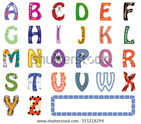 Funny Colorful Letter Set English Alphabet Stock Vector 315218294 ...