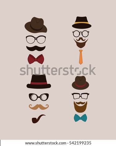 Hipster Character Design Hipster Elements Iconsvector Stock Vector ...