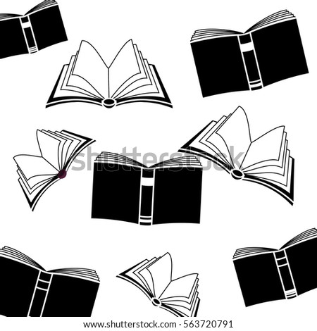 Illustration Books Black White Style Stock Vector 51145786 - Shutterstock
