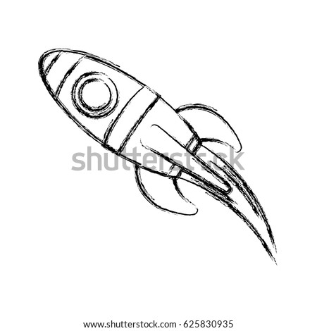 Soaring Rocket Ship Cartoon Icon Sketch Stock Vector 87398261 ...