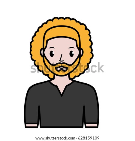 Teenager Cartoon Boy Curly Hair Stock Vector 169958519 - Shutterstock