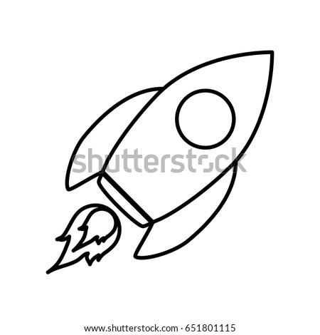 Cartoon Vector Outline Illustration Rocket Ship Stock Vector 44026969 ...