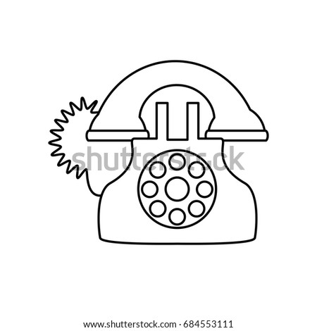 Line Drawing Vintage Phone Vector Illustration Stock Vector 134227955 ...