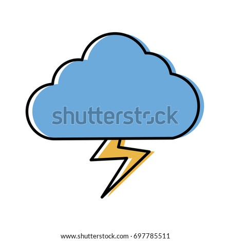 Weather Icon Clipart Lightning Thunder Storm Stock Vector 54923248