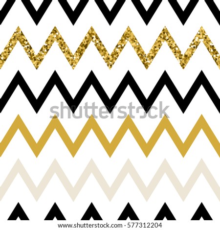 Seamless Pattern Golden Glitter Zigzag Chevron Stock Vector 577312204 ...