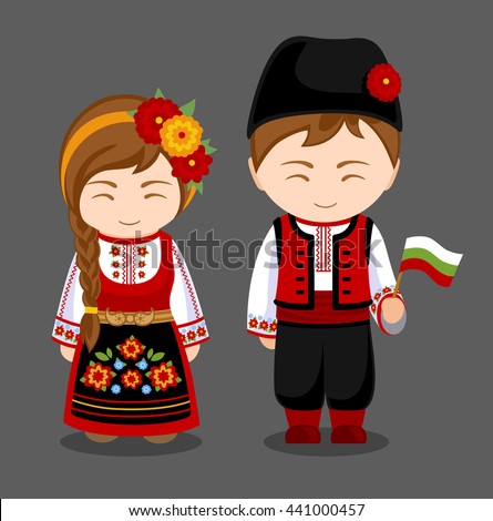 Learn How to Date a Latina Wife stock vector bulgarians in national dress with a flag a man and a woman in traditional costume travel to 441000457