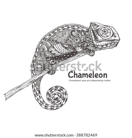 decorative chameleon tattoo boho apache warrior stock vector decorative chameleon tattoo boho apache warrior stock vector