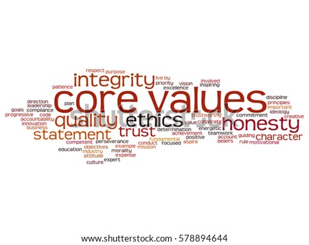 Vector Conceptual Core Values Integrity Ethics Stock Vector 578894644 ...