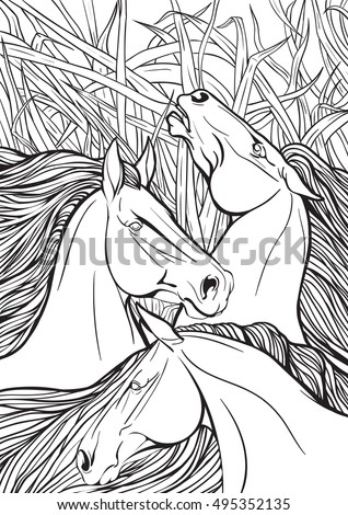 Download Horse Head Coloring Page Stock Images, Royalty-Free Images ...