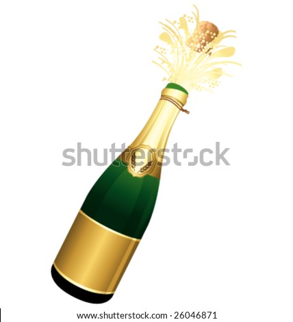 Golden Bottle Champagne Vector Illustration Stock Vector 26046871 ...