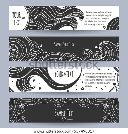 Collection of unusual card with abstract background with swirls and waves design for posters Collection of unusual card with abstract background with swirls and waves design for posters