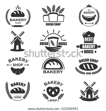 Bakery Logos Fresh Bread Pretzel Loaf Stock Vector 422304901 - Shutterstock