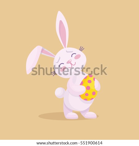 Easter rabbit with Easter egg. Vector illustration isolated.