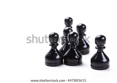 Chess game or chess pieces with white background