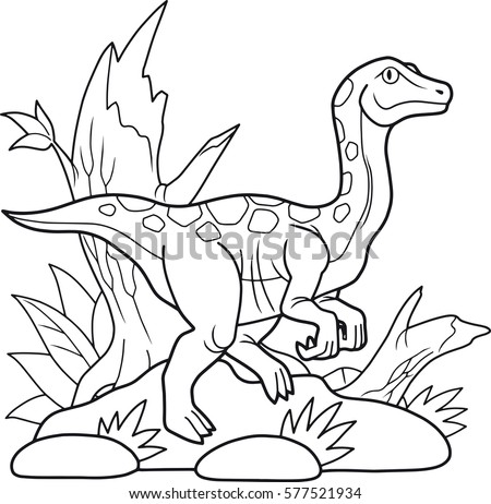 Download Cartoon Dinosaur Gallimimus Went Walk Stock Vector 577521934 - Shutterstock