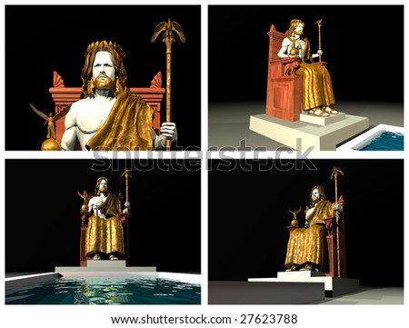 Statue of Zeus at Olympia. 3D reconstructions