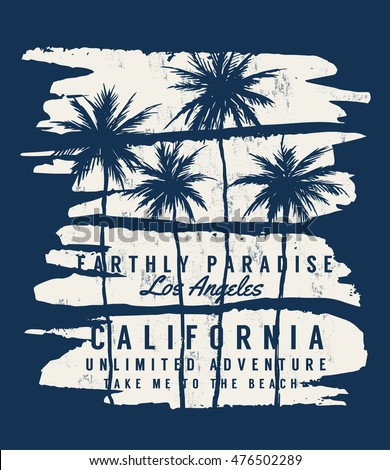 Los Angeles California Typography Tshirt Print Stock Vector 533702851 ...