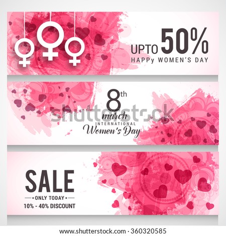 Vector Illustration of International women's day header or banner.