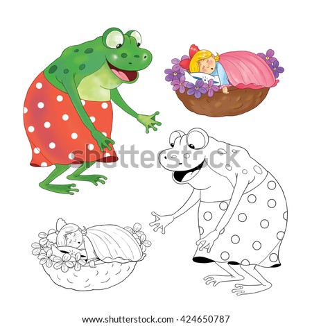 Fairy Tale Illustration For Children Coloring Book Pages Funny