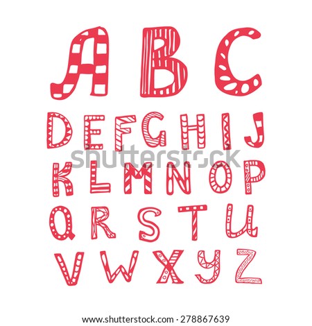 Decorative Letters Love Alphabet Heart Letters Stock Vector 88915804 ...