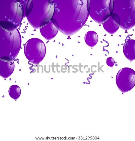 Vector Illustration Purple Balloons Stock Vector 331295804 - Shutterstock