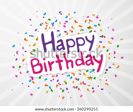 Happy Birthday Celebration Greeting Card Vector Stock Vector 344672015 ...