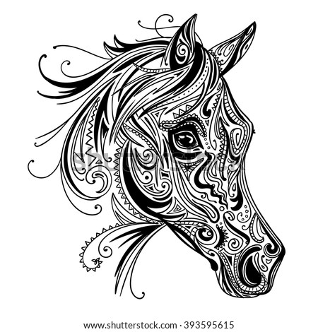 Pattern Shape Horse Head Stock Vector 54843712 - Shutterstock
