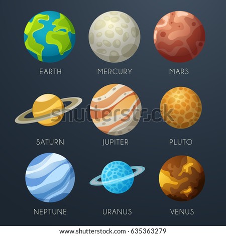 Doodle Planets Solar System Isolated On Stock Vector 212672278 ...