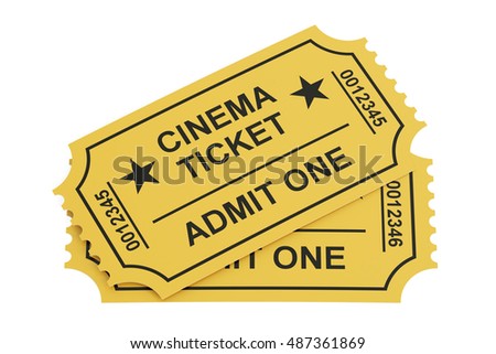 Cinema Ticket On White Background Stock Illustration 66090214 ...