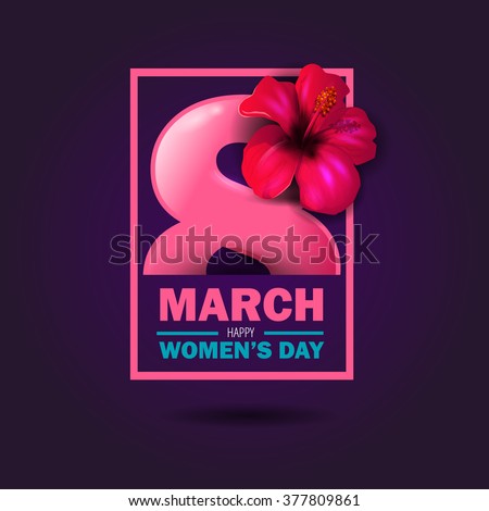 beautiful vector illustration on a theme 8 March, International Women's Day, spring, flowers