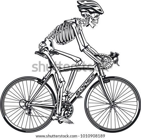 stock vector skeleton riding bicycle 1010908189