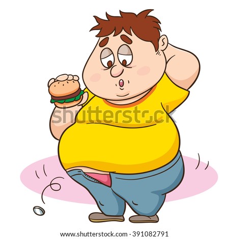 Cartoon Fat Man Overweight Big Belly Stock Vector 391082791 - Shutterstock