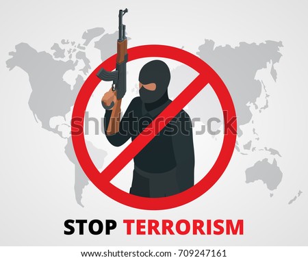 Stop Terrorism Terrorism Forbidden Stock Vector 585261704 - Shutterstock