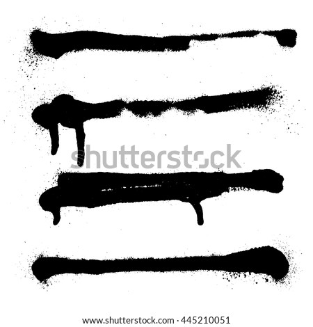 Set spray paint streaks, isolated on white background. EPS 10
