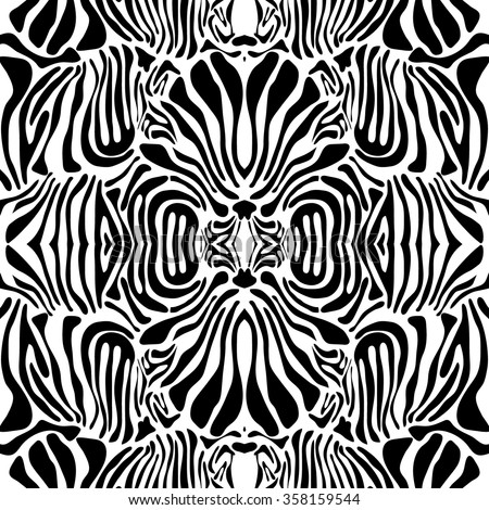 Exotic Art Deco Pattern Zebra Motif Stock Vector 358159544 - Shutterstock