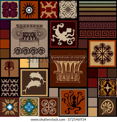 Mega Set Ancient Greece Patterns Columns Stock Vector 372546934 ... Mega Set Ancient Greece Patterns Columns Stock Vector 372546934 ...