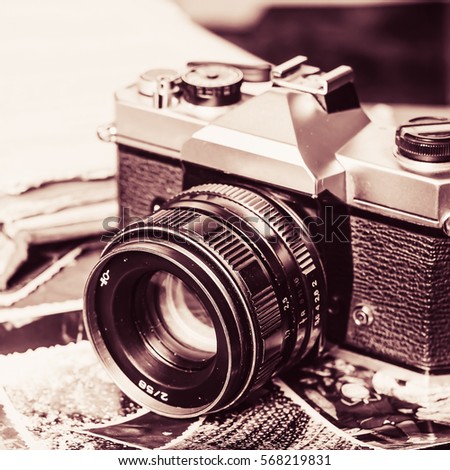Old Retro Vintage Camera And Books Photography Antique Lens Equipment Black Object Film Photo Old Retro Vintage Camera And Books Photography Antique Lens Equipment Black Object Film Photo