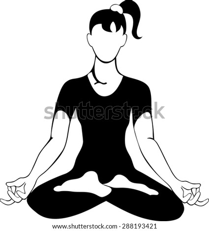 Lotus position - stock vector