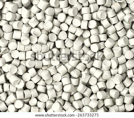 Grey chemical granules for industrial plastic production