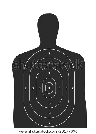 Gun Firing Range Target Shaped Like Stock Illustration 231359221 ...