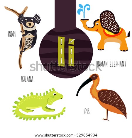 fun animal letters alphabet development learning stock photo photo animals letter i
