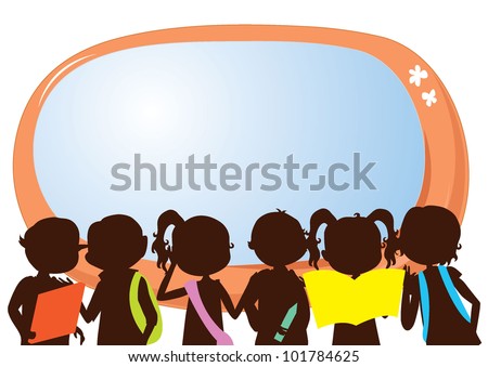 Stock Images similar to ID 98393087 - cartoon silhouettes children...